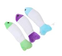 OLACD Lindo juego de juguetes para gatos, adorable jugando divertido peluche masticable mascota gato pez juguete interactivo
