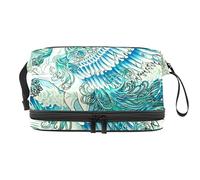 Oladara Art Water Pegasus Unicorn - Bolsa de maquillaje de gran capacidad, diseño de unicornio, Varios colores, 27x15x14 cm/10.6x5.9x5.5 in