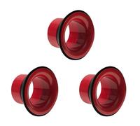 Oladfiop 3 x Bass Tambor Enhancer ABS Rubber Bass Tambor Kick Enhancer con protección de agujero de puerto negro, cabezal de tambor de agujero de micrófono, rojo