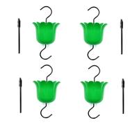 Oladfiop Paquete de 4 dispensadores de agua de gran capacidad, dispensador de comida colgante con gancho y cepillo de limpieza (verde)