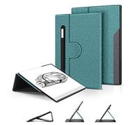OLAIKE Book Folio Case para Remarkable 2 Paper Tablet 10.3" 2020, Fabric Smart Cover con Soporte Giratorio de 360 Grados y Bolsillo para lápiz óptico, Verde Gris