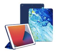 OLAIKE- Estuche Blando para el Nuevo iPad 10.2 8th Gen 2020 / iPad 7th Generation 10.2 "2019, Auto Sleep/Wake Slim Lightweight Tri Fold Stand Case, Contraportada de TPU Suave, La Pintura al óleo