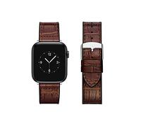 OLAIKE Piel suave Correa Compatible con iWatch Band 38 mm 40 mm, grano de cocodrilo resistente al sudor con banda para iWatch Series 6 5 4 3 2 1, SE (Marrón, 38mm/40mm)