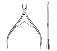 Olakin Alicate Cortauñas con Empujador de Cuticulas, Alicates Uñas Pies Profesional Acero Inoxidable, Pinzas para UñAs Gruesas y Profundas, Pedicura y Manicura