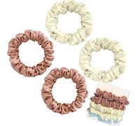 Olakin Coletero de Seda para Pelo [4PCS], para el Cabello Scrunchies Velvet Elástico Bandas, Elástico Gomas de Pelo Para Mujeres Niñas Accesorios, Scrunchies para moños trenzas(Blanco y Rosa)