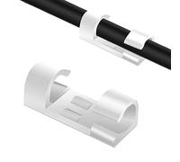Olakin Grapas de Pared para Cable, Organizador de Cables con Adhesivo, 20 Clips de Cable para Oficina, Casa, TV, USB, Coche y Taller(Blanco)