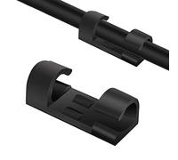 Olakin Grapas de Pared para Cable, Organizador de Cables con Adhesivo, 20 Clips de Cable para Oficina, Casa, TV, USB, Coche y Taller(Negro)