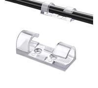 Olakin Grapas de Pared para Cable, Organizador de Cables con Adhesivo, 20 Clips de Cable para Oficina, Casa, TV, USB, Coche y Taller(Transparente)
