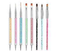 Olakin Pincel Acrilico Uñas [8 Pack], Cepillos para Uñas, Pinceles para Arte de Uñas Pintura de Uñas, Doble Punta Nail Dotting Manicure Tools, Cepillo Pintura Punteado de Gel para Decoración Uñas