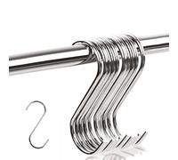 Olakin S Ganchos [10 Piezas], S en Forma de Gancho Colgante, Multifuncionales S Ganchos Cocina Acero Inoxidable Ganchos para Colgar Bolsos Ropa Ollas y Sartenes(5,5x4 cm)