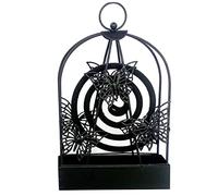 Olakin Soporte de Bobina de Mosquito, Mosquito Bobina Porta Sándalo Incienso, Soporte para Bobina de Mosquito de Estilo Vintage para Patio Exterior en el Hogar(Negro)