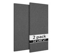 Olanglab Paquete de 2 paneles acústicos, paneles de sonido grandes de 48 x 24 pulgadas, paneles de espuma a prueba de sonido envueltos en tela para paredes, paneles de absorción de sonido para