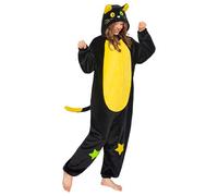 OLAOLA Pijama Animal para Adulto, Fleece Unisex Gato Negro Onesie, Soft Disfraz para Cosplay de Halloween, Pijama Entero de Una Pieza para Mujer y Hombre