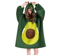 OLAOLA Sudadera con Capucha de Gran Tamaño para Adultos, Aguacate Manta de Forro Polar Sherpa con Mangas y Bolsillos, Suave Cálida y Acogedora Sudadera Manta para Mujer Hombre