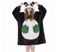 OLAOLA Sudadera con Capucha de Gran Tamaño para Adultos, Panda Manta de Forro Polar Sherpa con Mangas y Bolsillos, Suave Cálida y Acogedora Sudadera Manta para Mujer Hombre