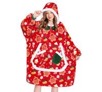 OLAOLA Sudadera con Capucha Extragrande para Adultos, Manta de Forro Polar Sherpa con Mangas y Bolsillos, Suave Cálida y Acogedora Sudadera Manta para Mujer Hombre (Pan de Jengibre)