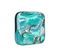 Olas Boceto Gaviota Pájaros,Bolsas para Guardar compresas sanitarias, Bolsas para la menstruación para Mujeres y Adolescentes.