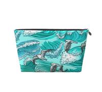 Olas Bosquejo Gaviota Aves, Bolsa de artículos de tocador Bolsa de Maquillaje Bolsa de cosméticos Bolsa de artículos de tocador de Viaje portátil
