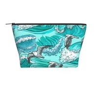 Olas Bosquejo Gaviota Aves, Bolsa de artículos de tocador Bolsa de Maquillaje Bolsa de cosméticos Bolsa de artículos de tocador de Viaje portátil