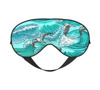 Olas Bosquejo Gaviota Aves, Cubreojos completos Antifaz bloqueador de luz Antifaz para dormir Antifaz suave con los ojos vendados Noche