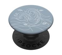Olas de Peces de mar del mar del Norte PopSockets PopGrip Adhesivo