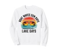 Olas del Barco Rayos de Sol Días del Lago, Divertidas Vacaciones de Verano en la Playa Sudadera