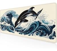 Olas del OcéAno Alfombrilla Ratón XXL 800x300x3mm, Mouse Pad Azul Alfombrilla Ratón Gaming con Superficie Suave y Base de Goma Antideslizante, Gaming Mousepad Mejora La Precisión PjY7383 6-9