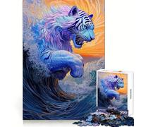 Olas rugientes, Tigre majestuoso Rompecabezas de 1000 Piezas para Adultos Ideal para estimular la Memoria, Relajarse mentalmente y con un Corte Suave Regalo de cumpleaños (38x26cm)