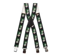 Olata Tirantes Resistentes Para Hombre En Forma de X Con Motivo Edelweiss - 2.5 cm. Negro