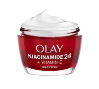 Olay Niacinamida 24 + Vitamina E, Crema De Noche, Con Niacinamida Pura Al 99%, Vitamina E Y Manteca De Karité, Hidratante Y Revitalizadora, Sin Perfume, 50 ml