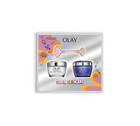 Olay Set De Regalo Con Caja Y Face Roller Gratis, Collagen Peptides 24 Crema De Día + Retinol Crema de Noche Para Una Piel Radiante Y Suave, Con Niacinamida, Péptidos De Colágeno Y Complejo Retinoide