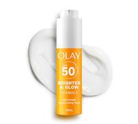 Olay Vitamin C Brighten & Glow Fluido Hidratante 3 en 1 SPF50+. Crema Facial Antiedad y Prebase con Niacinamida. Hidratación, Luminosidad y Protección UV. Efecto Antimanchas. 50ml