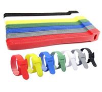 OLAYA 70 Bridas Reutilizables, Organizador de Cables, Recoge Cables, 70 Piezas Bridas Reutilizables de Nylon, Organizador Cables 7 Colores, Sujeta Cables