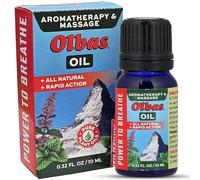 Olbas Aceite de masaje y aromaterapia, 0.32 onzas líquidas, aceite de masaje corporal, remedios herbales suizos con aceites de masaje esenciales puros para relajación muscular y comodidad calmante