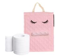 OLCANA Portarrollos de papel higiénico a prueba de gatos - Simpático recipiente para papel higiénico de algodón con forma de pestañas, caja dispensador para papel higiénico y puerta para depósito WC