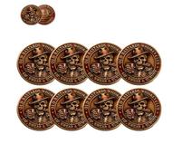 Old Bastards Whiskey Club - Sip, Swear & Survive (Disfruta, Maldice y Sobrevive), Moneda del Old Bastards Whiskey Club, Monedas Vintage de Whisky y Calaveras de Puros (8Pcs)