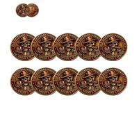 Old Bastards Whiskey Club - Sip, Swear & Survive (Disfruta, Maldice y Sobrevive), Moneda del Old Bastards Whiskey Club, Monedas Vintage de Whisky y Calaveras de Puros (10Pcs)