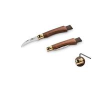 Old Bear Cuchillo utility con hoja de acero inoxidable, mango de madera de nogal (tamaño M - art. 9387/19_LN OBB)