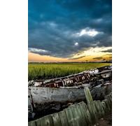 Old Boat in the Marsh: 6 x 9 100 pages lined , hardcover Gratitude Journal