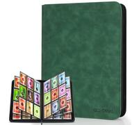 Old Canal Álbum de para Cartas, Álbum de Cartas Coleccionista con 9 Bolsillos para 540 Cartas, Card Binder es Adecuado para MTG, TCG, Compatible con Varias Tarjetas de Tamaño Estándar(Verde Oscuro)