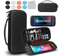 Old Canal Funda Switch 2, Carcasa de Viaje con 10 Ranuras para Tarjetas de Juego, Estuche Rígido Portátil Protector Switch 2 Case con Protector de Pantalla, Tapas de Silicona y Paño de Limpieza