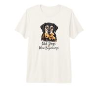Old Dogs New Beginnings Senior Rescue Dog Cute Rescue Dog Camiseta Premium