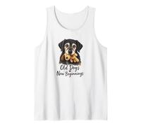 Old Dogs New Beginnings Senior Rescue Dog Cute Rescue Dog Camiseta sin Mangas