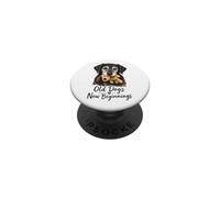 Old Dogs New Beginnings Senior Rescue Dog Cute Rescue Dog PopSockets PopGrip Adhesivo