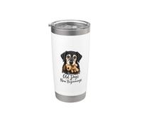 Old Dogs New Beginnings Senior Rescue Dog Cute Rescue Dog Vaso térmico de acero inoxidable de doble pared