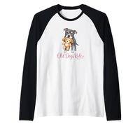 Old Dogs Rule Cute Senior Rescue Dog Lover Cute Senior Dog Camiseta Manga Raglan