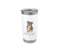 Old Dogs Rule Cute Senior Rescue Dog Lover Cute Senior Dog Vaso térmico de acero inoxidable de doble pared