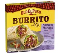 Old El Paso Kit para Burritos, 8 Tortillas de Trigo, 1 Sazonador, 1 Salsa Sabor Tomate Original, Preparación Rápida y Fácil, 500g