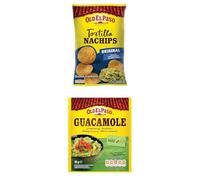 Old El Paso Tortilla Nachips, 3x185g + Mezcla de especias para Guacamole, 1 x 20 g