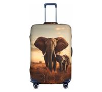 Old Elephant And Young - Funda elástica para equipaje, lavable, extensible, antiarañazos, color blanco, grande, blanco, L